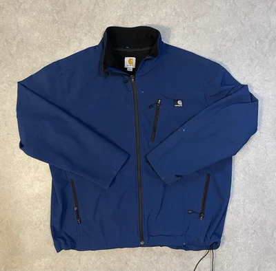 Carhartt Jacket Mens XL Blue Soft Shell Full Zip Ripstop Outdoor J250 - Image 1 of 4