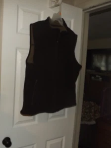 Vintage LL Bean Fleece Vest Men's Size L Brown Full Zip Fleece Vest - Picture 1 of 3