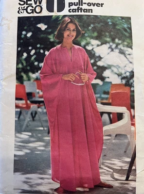 Butterick 4840 Caftan Kaftan Loose Loungewear Maxi Dress UNCUT Sewing Pattern - Image 1 of 4