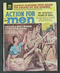 Vintage July 1961 Action for Men Magazine Men's Aventure Pulp - Picture 1 of 2