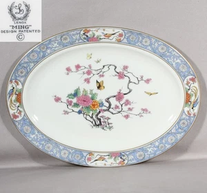 Lenox Ming Oval Platter Gold Trim Black Backstamp 13 1/2" x 9 3/4" - Picture 1 of 6