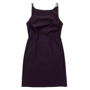 Vintage Perlen Mini Etuikleid lila Gr. 4 90er Gothic Vampir dunkel romantisch - Bild 1 von 8