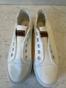 Mudd Schuhe Mädchen 4 Weiß Mode Freizeit Turnschuhe Schnürlos Sportlich Neu - Bild 1 von 9