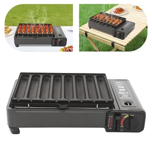 Portable Butane Gas Stove Outdoor Camping Sausage Grill Cooker Plate with Case - Picture 1 of 16