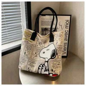Canvas Bag Women High Capacity Bag Fashion Cartoon Snoopy Handbag Versatile One - Imagen 1 de 24