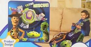 Licensed TOY STORY Kids Wearable Soft Polar Fleece Throw Blanket w/ Sleeves NEW - Picture 1 of 11