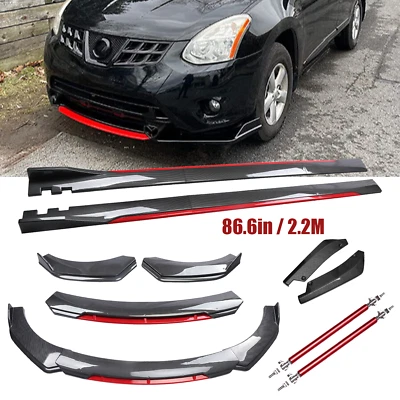 Front Bumper Lip Spoiler Splitter Body Kit Carbon Fiber For Nissan Rogue Altima Foto 1 de 4