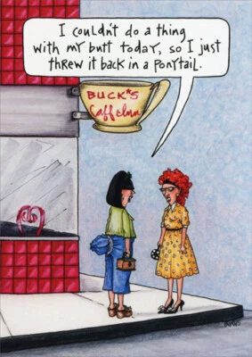 Ponytail Funny Birthday Card - Greeting Card by Oatmeal Studios