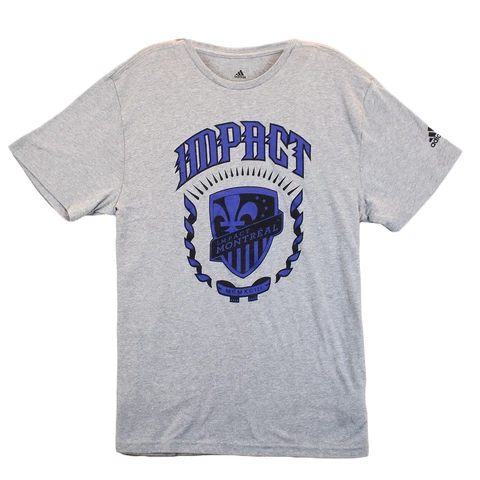 NEW Montreal Impact Adidas Team Crest Logo Tri-Blend Men T-Shirt Heathered Gray Cover
