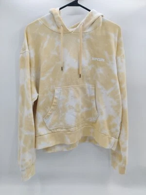 Moletom com capuz Rip Curl masculino Kalina amarelo lavagem corante tingimento pulôver grande - Imagem 1 de 4