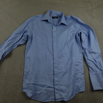 Camisa Abotonada Sergio Valentino Para Hombre M Azul Rayas Oficina Profesional Moderna Foto 1 de 4