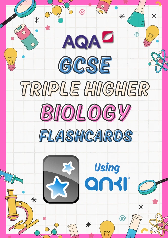 DIGITAL AQA GCSE Triple Science BIOLOGY Higher Tier Anki Flashcards GRADE 9 - Image 1 of 1