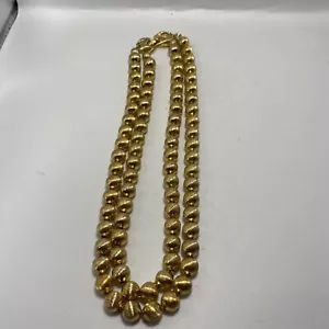 Vintage Monet Gold Strukturierte Kugeln Halskette Halskette Doppelstrang 15"" B11B - Bild 1 von 7