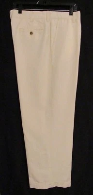 Men's IZOD Flat Front 4 Pocket Linen/Cotton Trousers Pants waist 37"  Tag 36x29 - Image 1 of 4