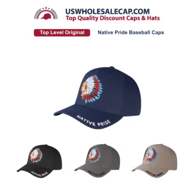 BRAND NEW Indian Design Baseball Cap Native American Chief Cap Native Pride - Image 1 of 4
