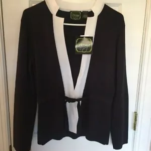 Cárdigan Nicaya Tejido Chaqueta Cierre Corbata Azul Marino Pequeño - Imagen 1 de 4