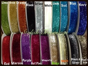25mm Glitter Velvet Ribbon-Jewelry-Wedding-Christmas-Gift Wrap-Beautiful color - Picture 1 of 24