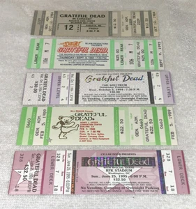 GRATEFUL DEAD 5 UNUSED CONCERT TOUR TICKETS Jerry Garcia Bill Graham Ephemera us - Picture 1 of 16