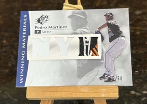 2008 UD SPX Winnings Materials Pedro Martinez Game Worn Mets Logo Patch /50 - Bild 1 von 2