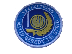 Aufnäher Luftwaffenstützpunkt   Orland Norwegen  132 Luftving  ca 9 cm mit Klett - Picture 1 of 1