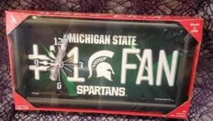 Michigan State Spartans NCAA # 1 Fan Quartz Nummernschild Uhr - Bild 1 von 3