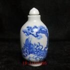 Old Chinese Blue-and-white Drawing Guiguzi Statue Snuff Bottle Collection 3 inch
