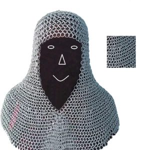 Aluminium Chainmail Coif made from top quality 9 mm rings for plays reenactment - Picture 1 of 5