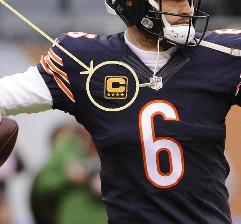 2017 CHICAGO BEARS #6 Jay Cutler QB 4-⭐⭐⭐⭐STAR GOLD-C CAPTAINS C-PATCH (iron-on) Cover