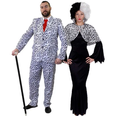 COPPIE DALMATA HALLOWEEN VESTITO FANTASIA COSTUMI TV FILM PERSONAGGIO FILM - Immagine 1 di 4