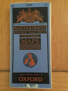 Oxford Antique Map On Cloth By Bartholomew Dated 1950 Vintage Map - Picture 1 of 10