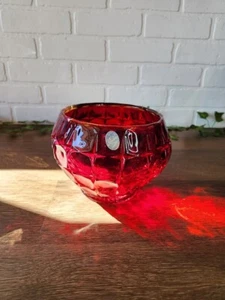 Vintage Indiana Glas Tiara Sonnenuntergang Sternbild Schale Rubinrot - Bild 1 von 4