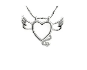 Topaz Winged Heart 925 Necklace Pendant Sterling Silver (Chain is not included) - Picture 1 of 4