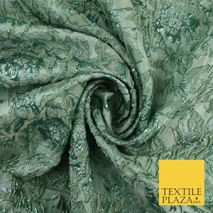Mint Green with Metallic Touch Textured Brocade Jacquard Dress Fabric 58" 10260 - Picture 1 of 4