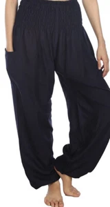 LOFBAZ Harén Rayas Pantalones Mujeres Yoga Boho Hippie Boho Playa Gitana Borgoña M - Imagen 1 de 5
