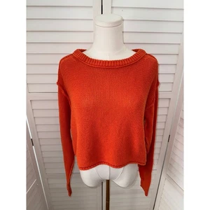 Free People Pullover Damen XS Orange Strick Cropped Langarm Freizeitpullover - Bild 1 von 8