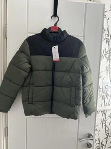 Marks And Spencer Boys Khaki Stormwear Extra Warm Puffer Coat Age 8-9 Years BNWT - Picture 1 of 11