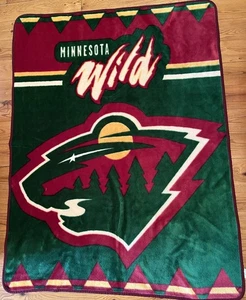 NHL Minnesota Wild Plüsch Überwurf Decke 61 x 44 EUC - Bild 1 von 3