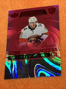/99 Grigori Denisenko AUTO 2021-22 Credentials #DTAA-GD RED Debut Ticket Access - Bild 1 von 4