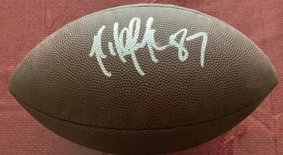 #87 Rob Gronkowski Autógrafo Fútbol con *Holo de Certificado de Autenticidad del Jugador* Gronk Firmado a Mano Foto 1 de 4