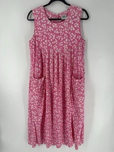 Laura Ashley Vintage Cottagecore rosa Blumen Midikleid Damen 10 LESEN - Bild 1 von 8