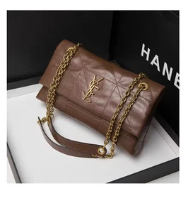 New Xiaoxiangfeng Ling grid chain genuine leather Ling grid bag armpit diagonal - Picture 1 of 7