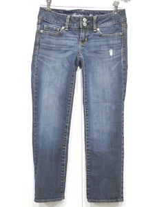 American Eagle Artist Low Rise Denim Blue Jeans Womens Size 0 Stretch - Picture 1 of 12