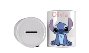 Stitch Personalised Money Box Piggy Bank Savings Boy Girl Gift Birthday Easter - Picture 1 of 1
