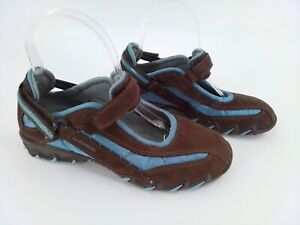 NEW Mephisto ALLROUNDER Brown Blue Leather MARY JANES Walking SHOES WOMENS Sz 7
