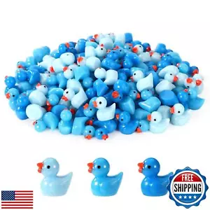 120 Pcs Blue Theme Mini Resin Ducks, Cute Tiny Ducks Decoration Miniature Duc - Picture 1 of 5