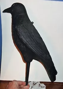 GROSSE 17 ZOLL GROSSE SCHWARZE KUNSTSTOFF-BLASFORM KRÄHE VOGEL KÖDER HALLOWEEN DEKORATION - Bild 1 von 9