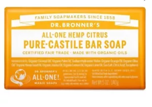 12 Pack DR.BRONNER'S ALL-ONE CITRUS HEMP Natural Castile BAR Soap Lot Of 12 - Picture 1 of 2