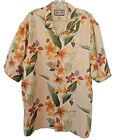 Jamaica Jaxx Mens Hawaiian Silk Shirt Floral Short Sleeve Button Front Size L
