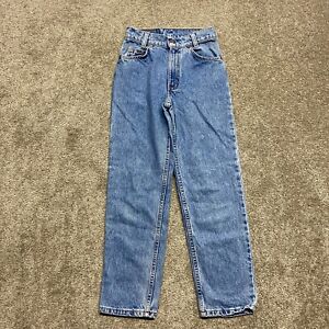 Vintage Levi's 550 Jeans Kids Size 12 Blue Denim Pants Orange Tab Boys 24x26.5