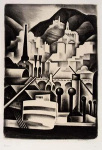 Genoa – Howard Norton Cook 1929 Modernist Industrial Cityscape Art Print Decor - Picture 1 of 1